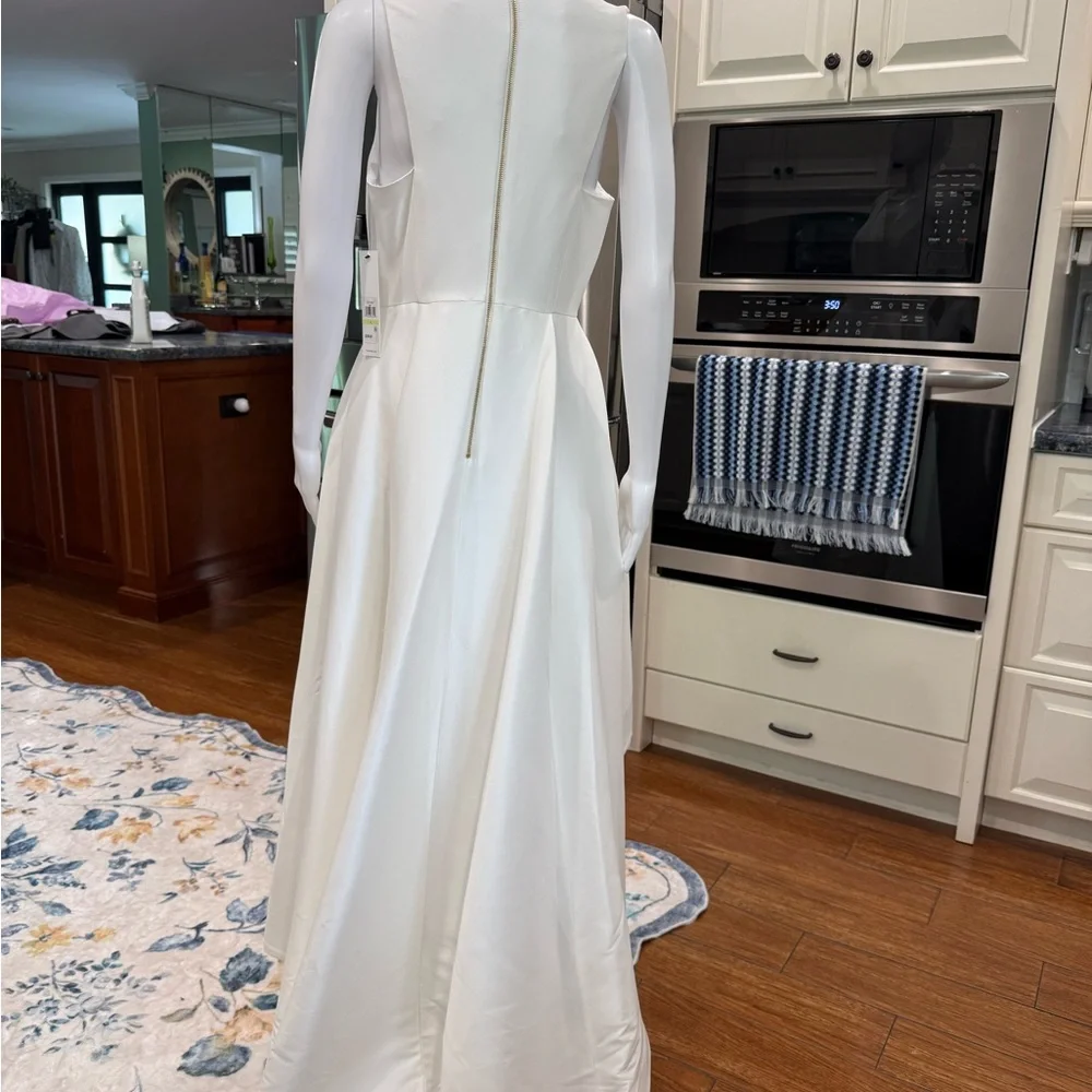 NWT Calvin Klein Wedding Reception White Party Asymmetrical High Low Dress 4 - Picture 4 of 12